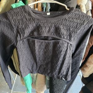 Elegant Black Textured Crop Top